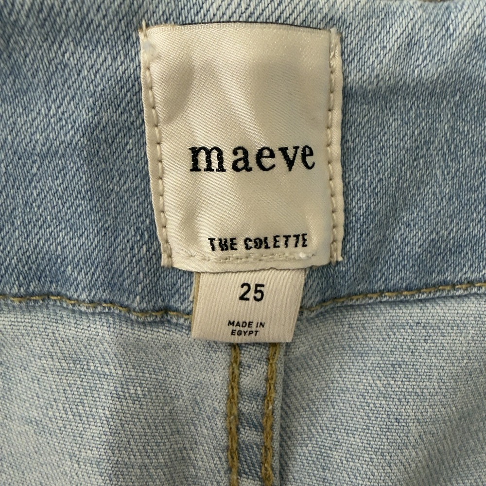 Maeve Anthropologie The Colette Jeans Womens 25 Blue Wide Leg Crop Light Denim - Picture 6 of 14